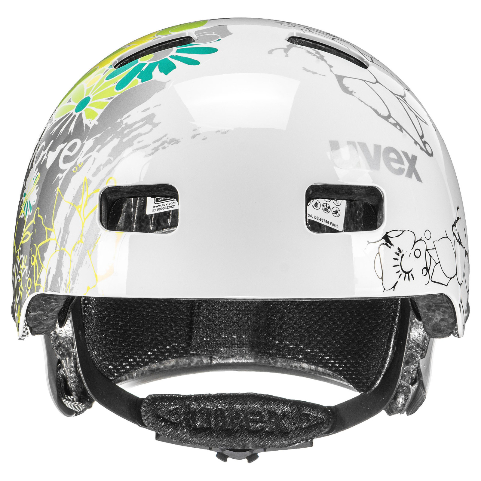 uvex kid 3 Fahrradhelm white flower