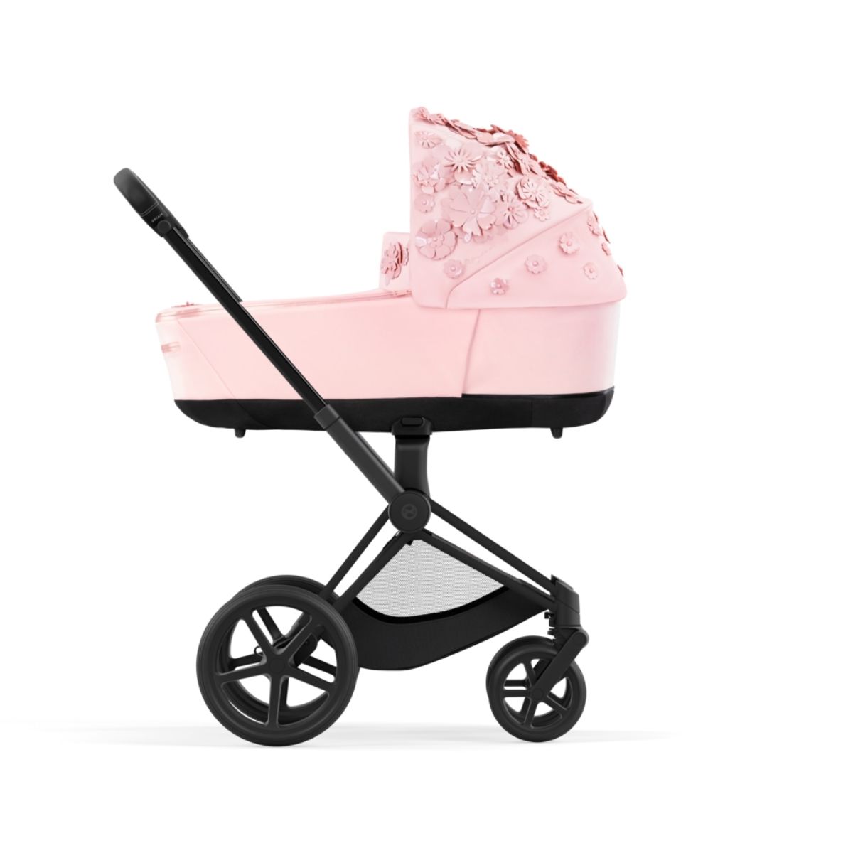 Cybex Priam 4 Kombikinderwagen- Matt Black Rahmen - Simply Flowers Pink