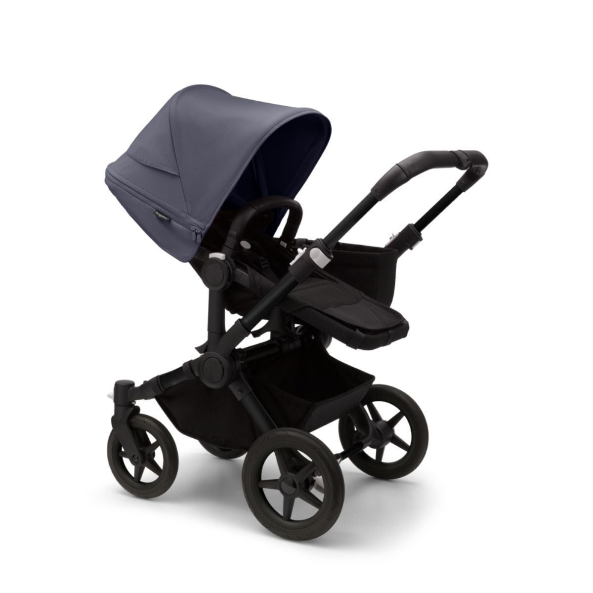 Bugaboo Donkey 5 Mono Mix & Match- Schwarz- Mitternachtsschwarz Rahmen mit Sturmblau Sonnendach