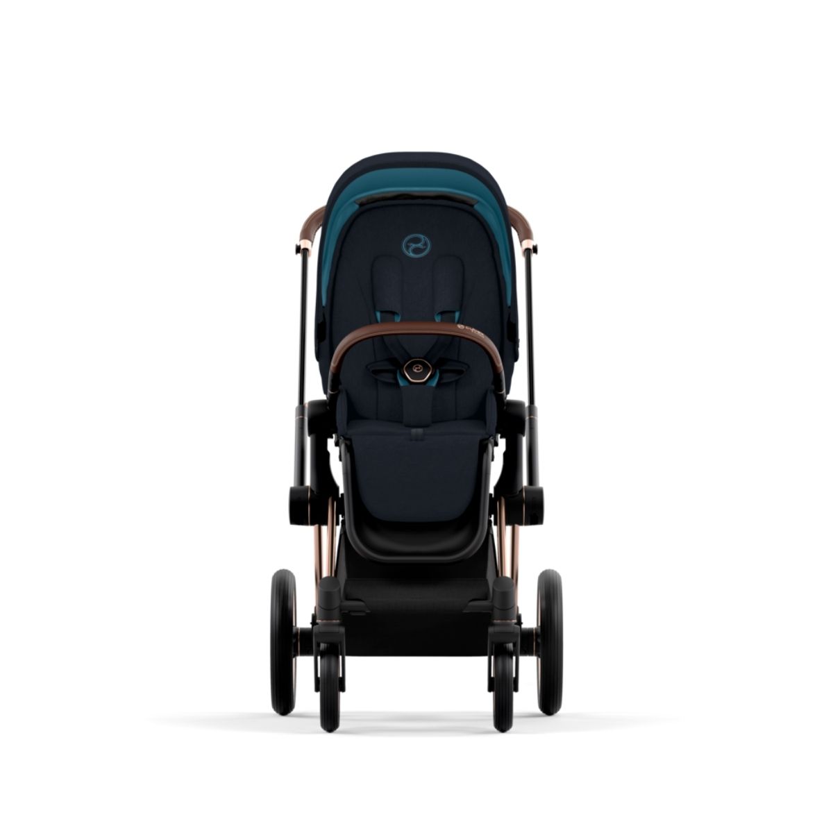 Cybex Priam 4 Kinderwagen Rosegold Rahmen- Midnight Blue Plus