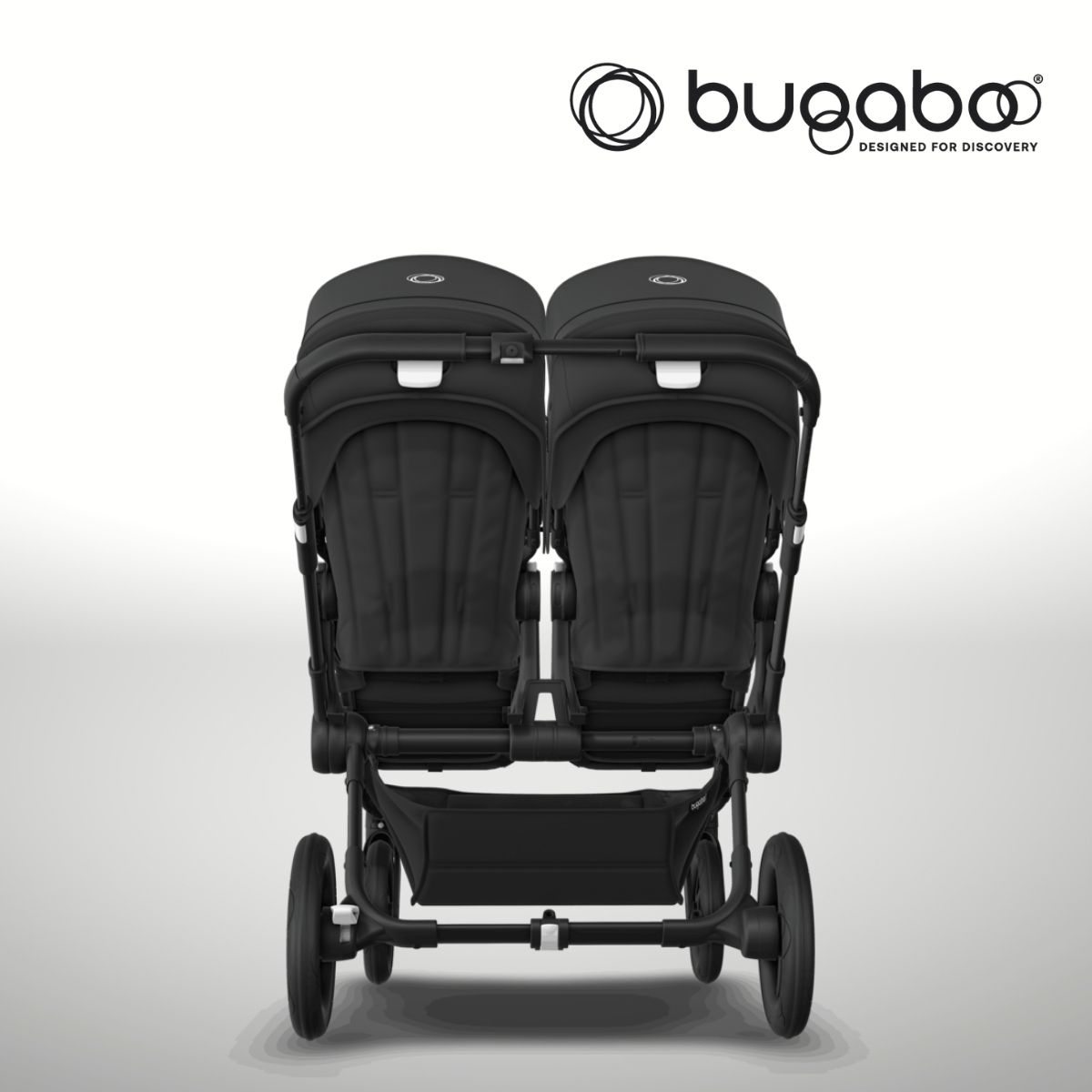 Bugaboo Donkey 5 Twin Zwillingskinderwagen- Schwarz- Mitternachtsschwarz- Mitternachtsschwarz