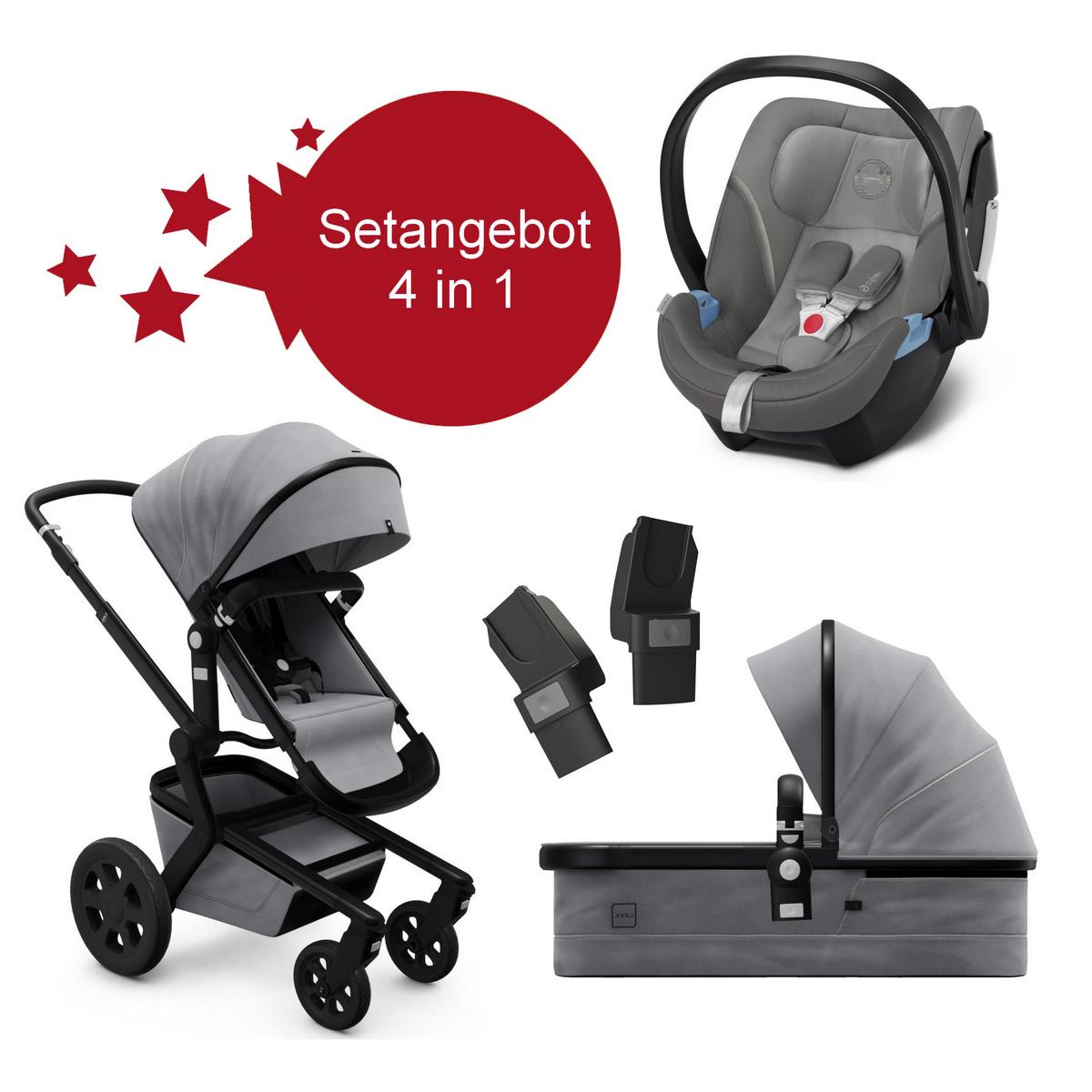 Joolz Day 3 Setangebot Superious Grey + Cybex Aton 5 Soho Grey