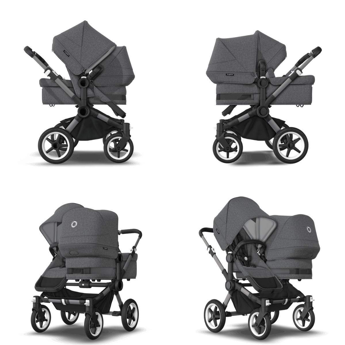 Bugaboo Donkey 5 Duo Mix & Match Graphit- Grau Meliert- Grau Meliert