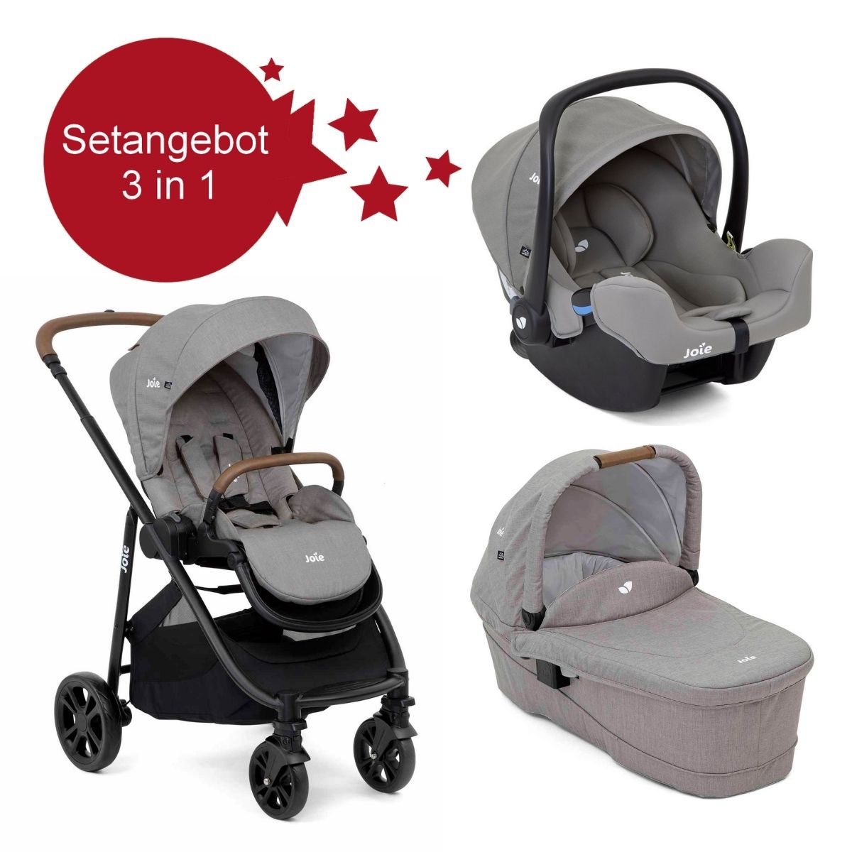 Joie Versatrax E Setangebot 3 in 1- Gray Flannel