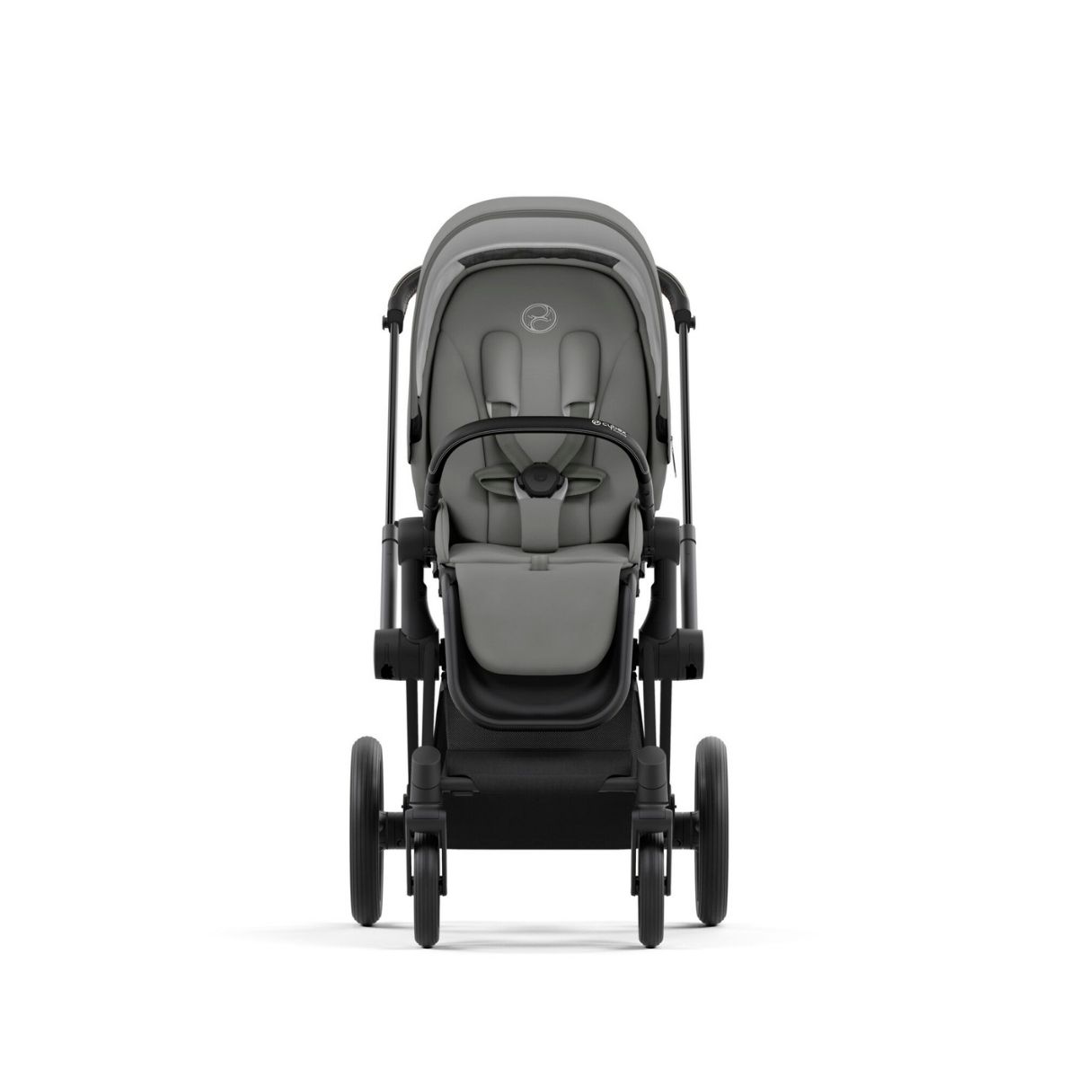 Cybex Priam 4 Kinderwagen Matt Black Rahmen- Soho Grey Seat Pack