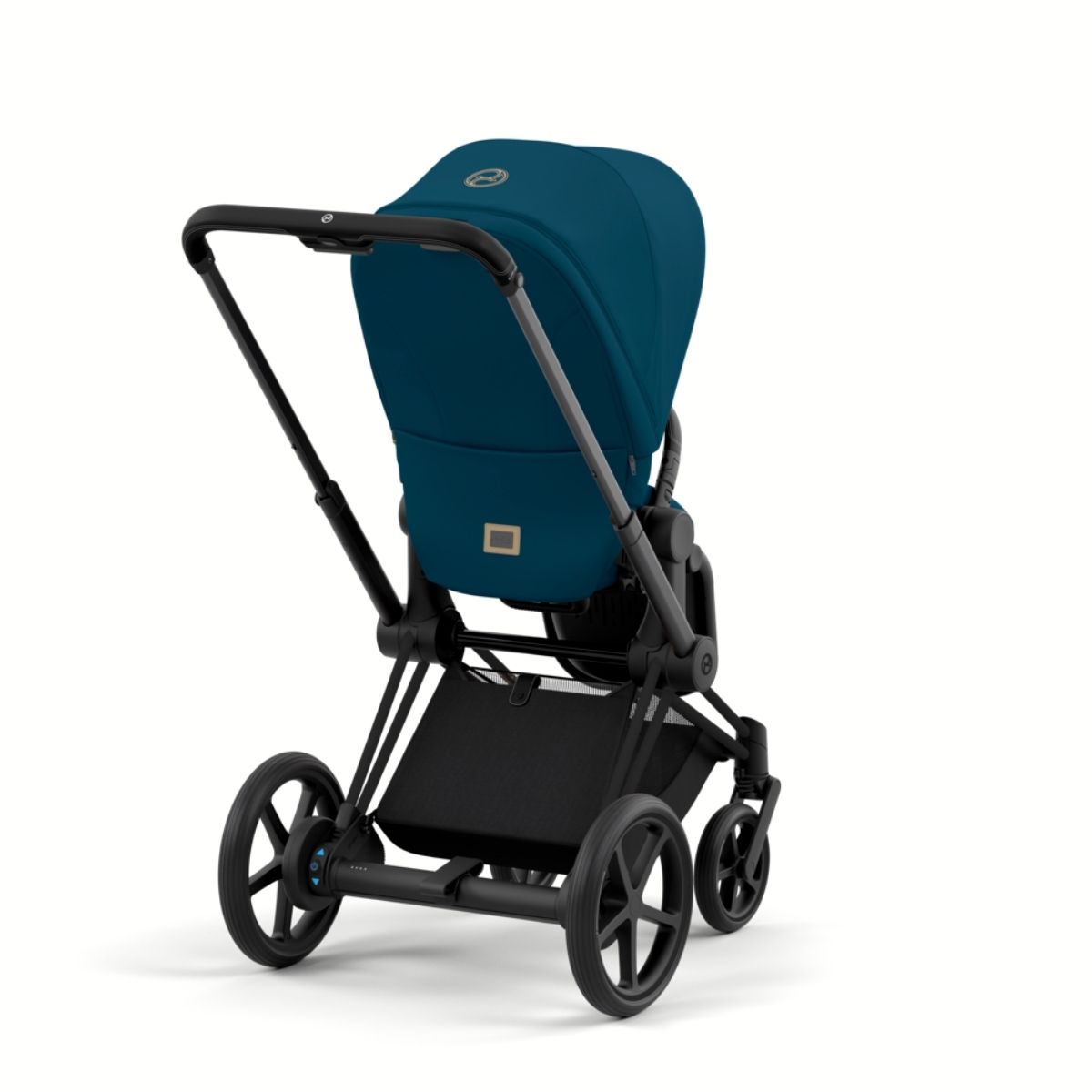 Cybex e-Priam 4 Kombikinderwagen Gestell Matt Black, Stoff Mountain Blue