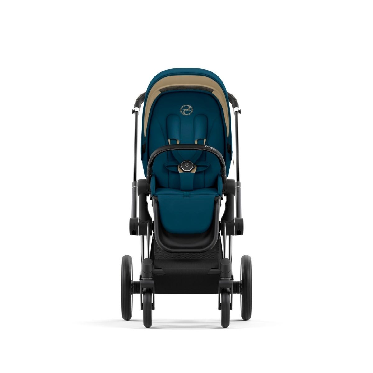 Cybex Priam 4 Kinderwagen Chrome Black Rahmen- Mountain Blue Seat Pack