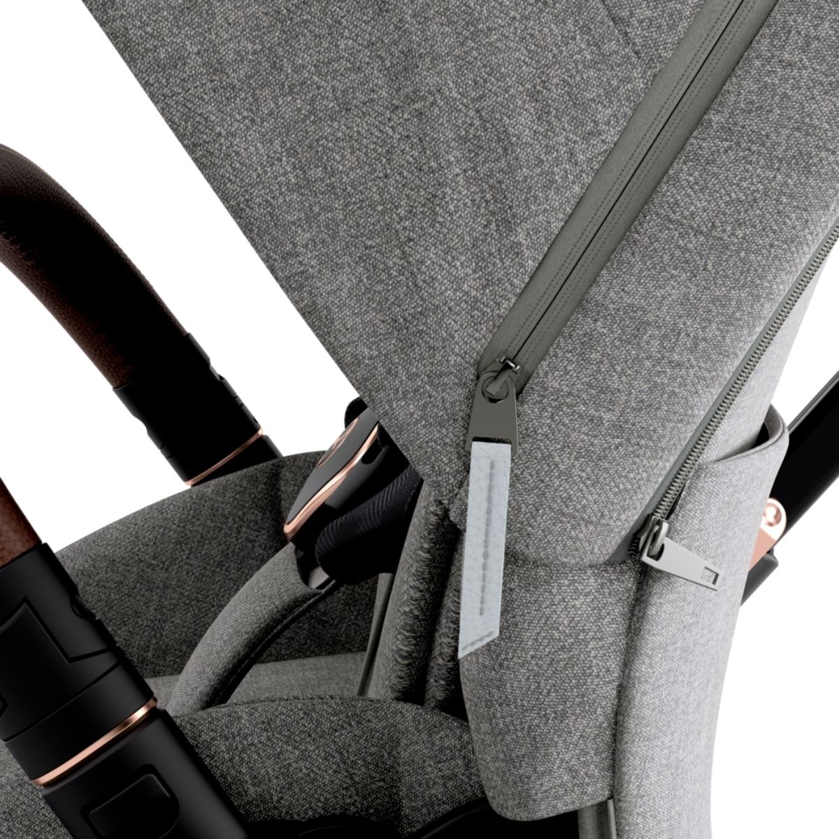 Cybex Priam 4 Kinderwagen Rosegold Rahmen- Manhattan Grey Plus