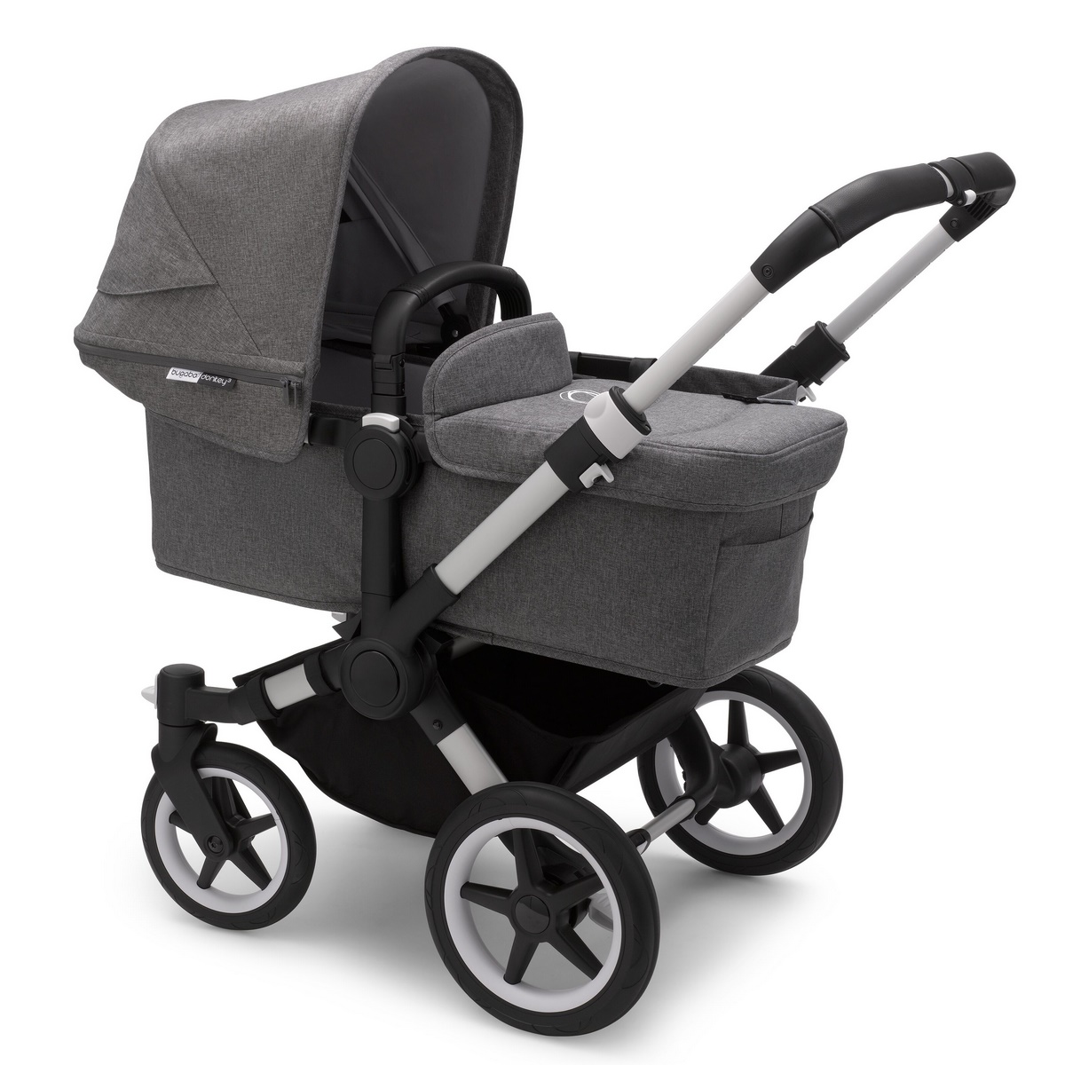 Bugaboo Donkey3 Mono Kombikinderwagen- Alu, Grau Meliert, Grau Meliert