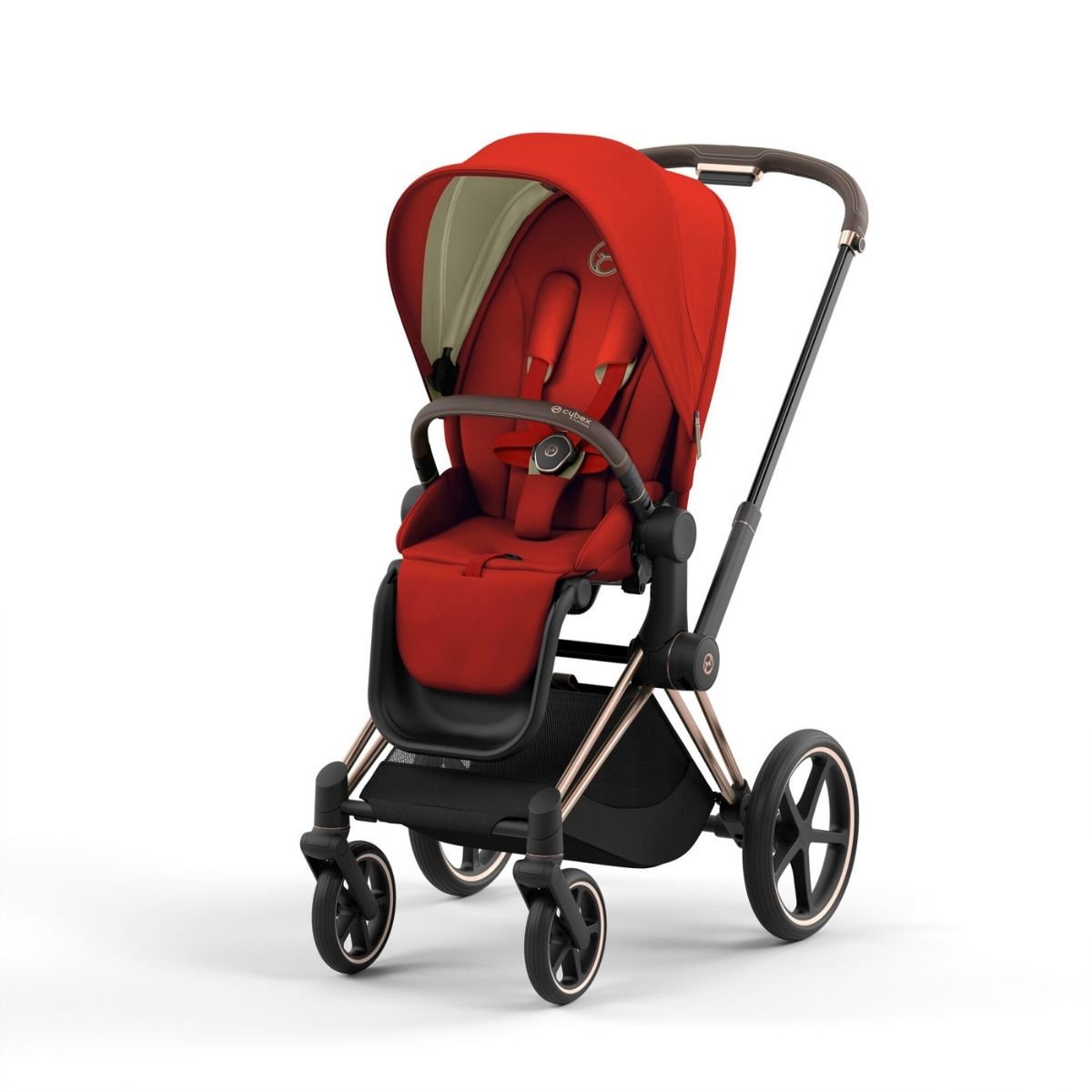 Cybex Priam 4 Kinderwagen Rosegold Rahmen- Autumn Gold Seat Pack