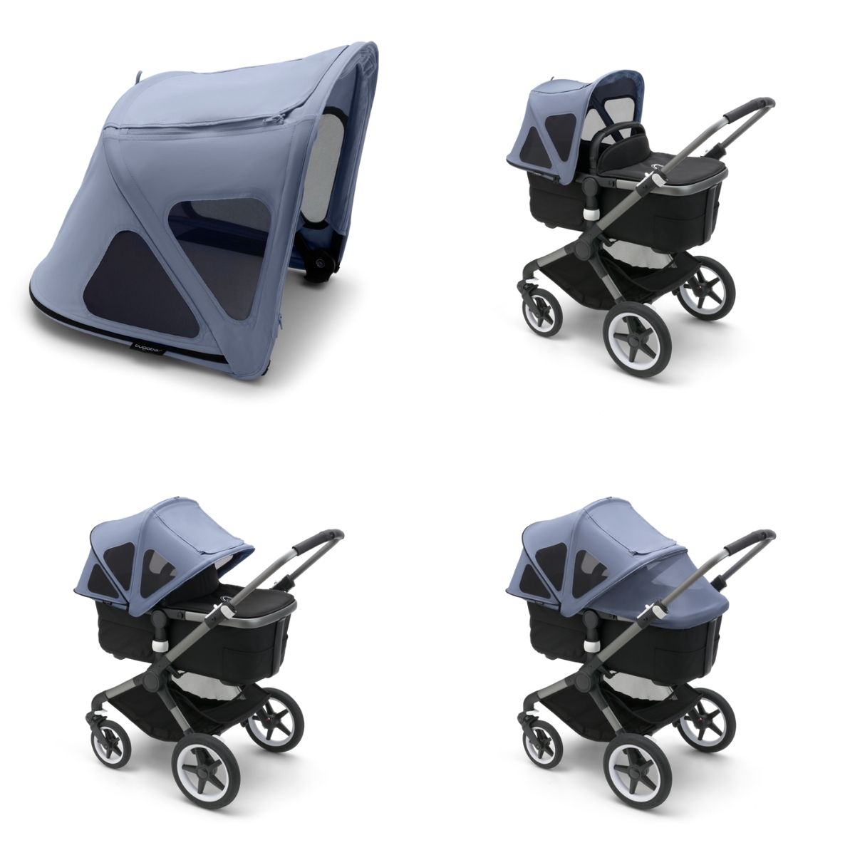 Bugaboo Fox/ Cameleon3/ Lynx Sonnendach mit Lüftungsfenstern- Meerblau