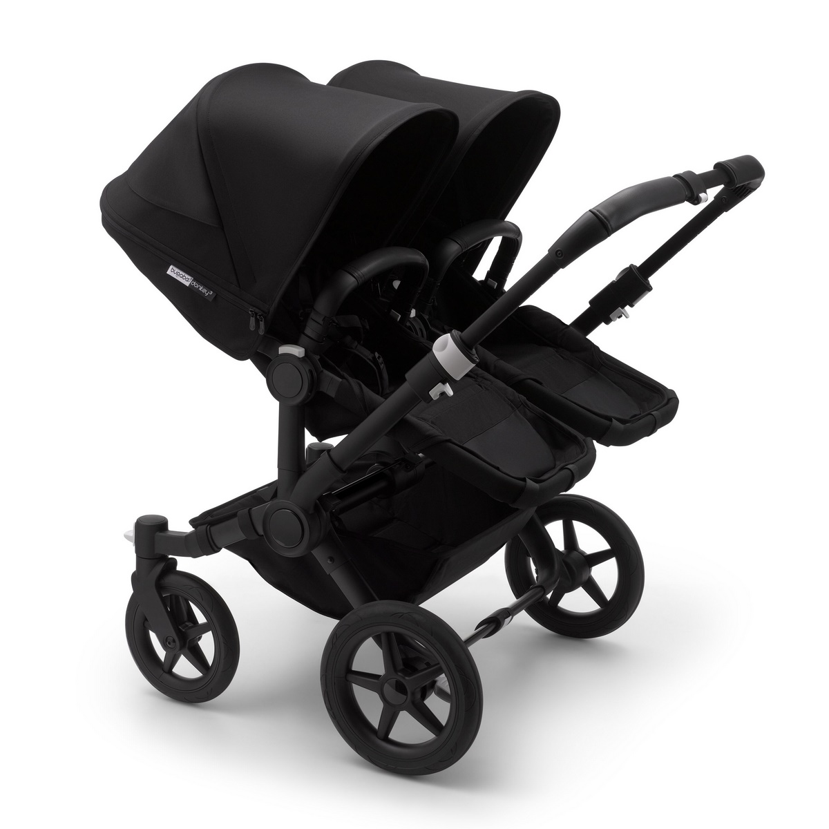 Bugaboo Donkey3 Twin Komplett Set Zwillingskinderwagen- Schwarz, Schwarz, Schwarz