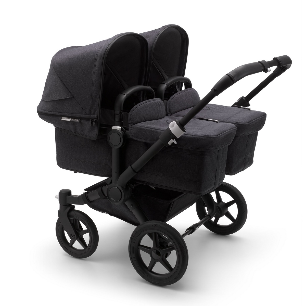 Bugaboo Donkey3 Twin Komplett Set Mineral Zwillingskinderwagen- Schwarz, Verwaschenes Schwarz