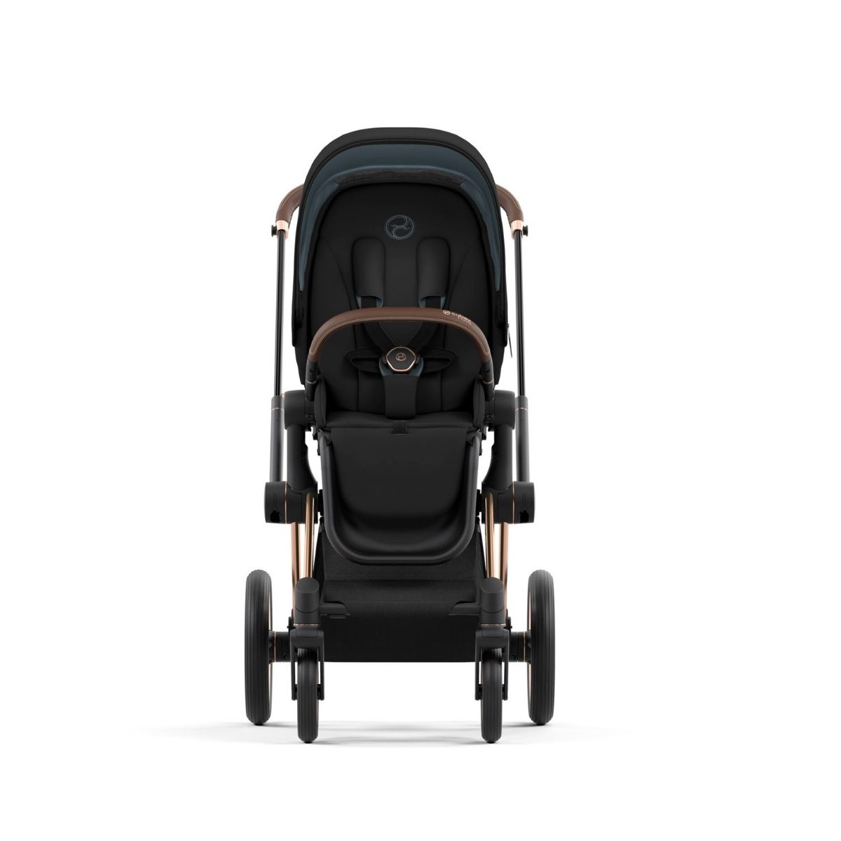 Cybex Priam 4 Kinderwagen Rosegold Rahmen- Deep Black Seat Pack