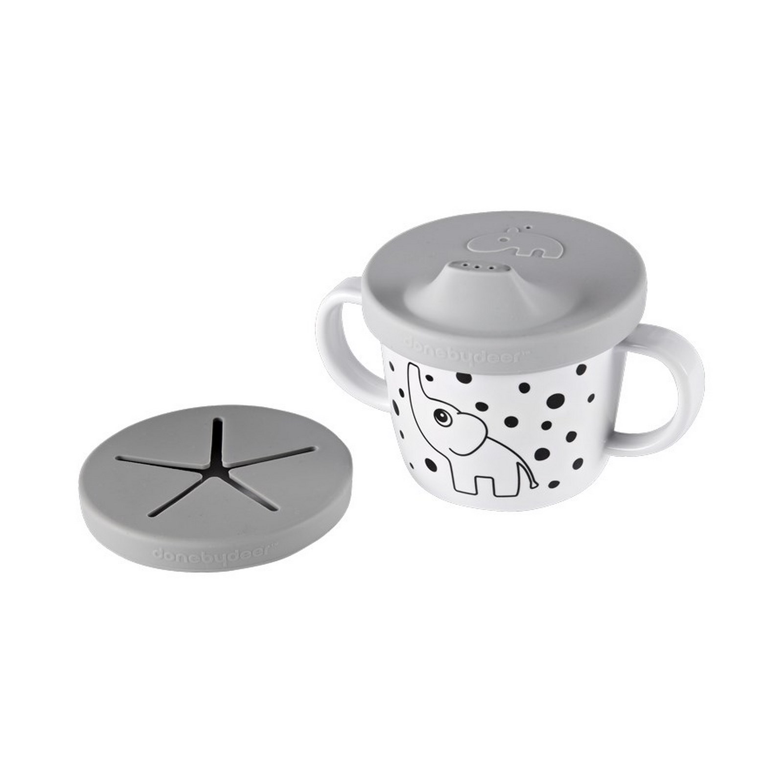 Done by Deer Schnabeltasse und Snack Becher Elphee - Grey