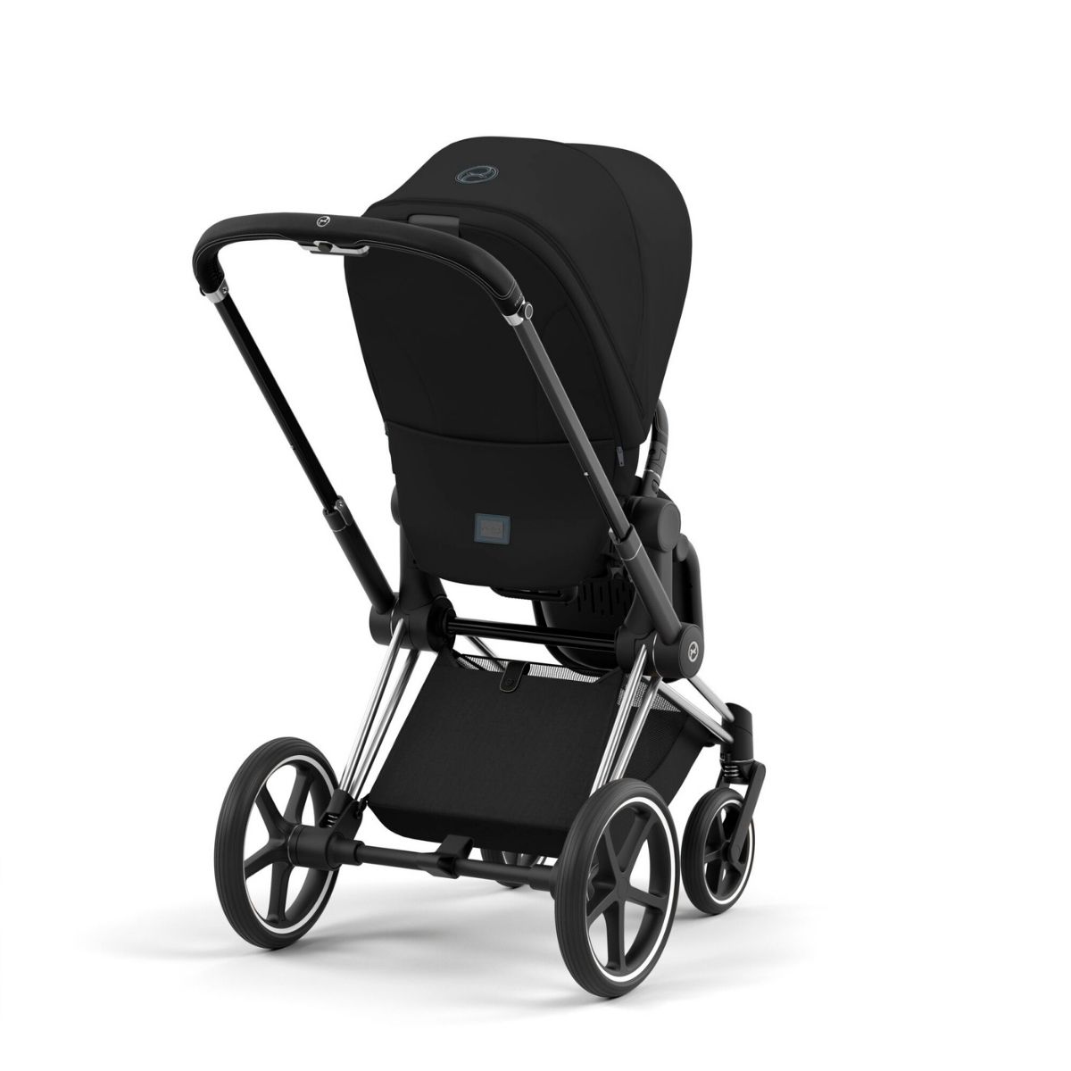 Cybex Priam 4 Kinderwagen Chrome Black Rahmen- Deep Black Seat Pack