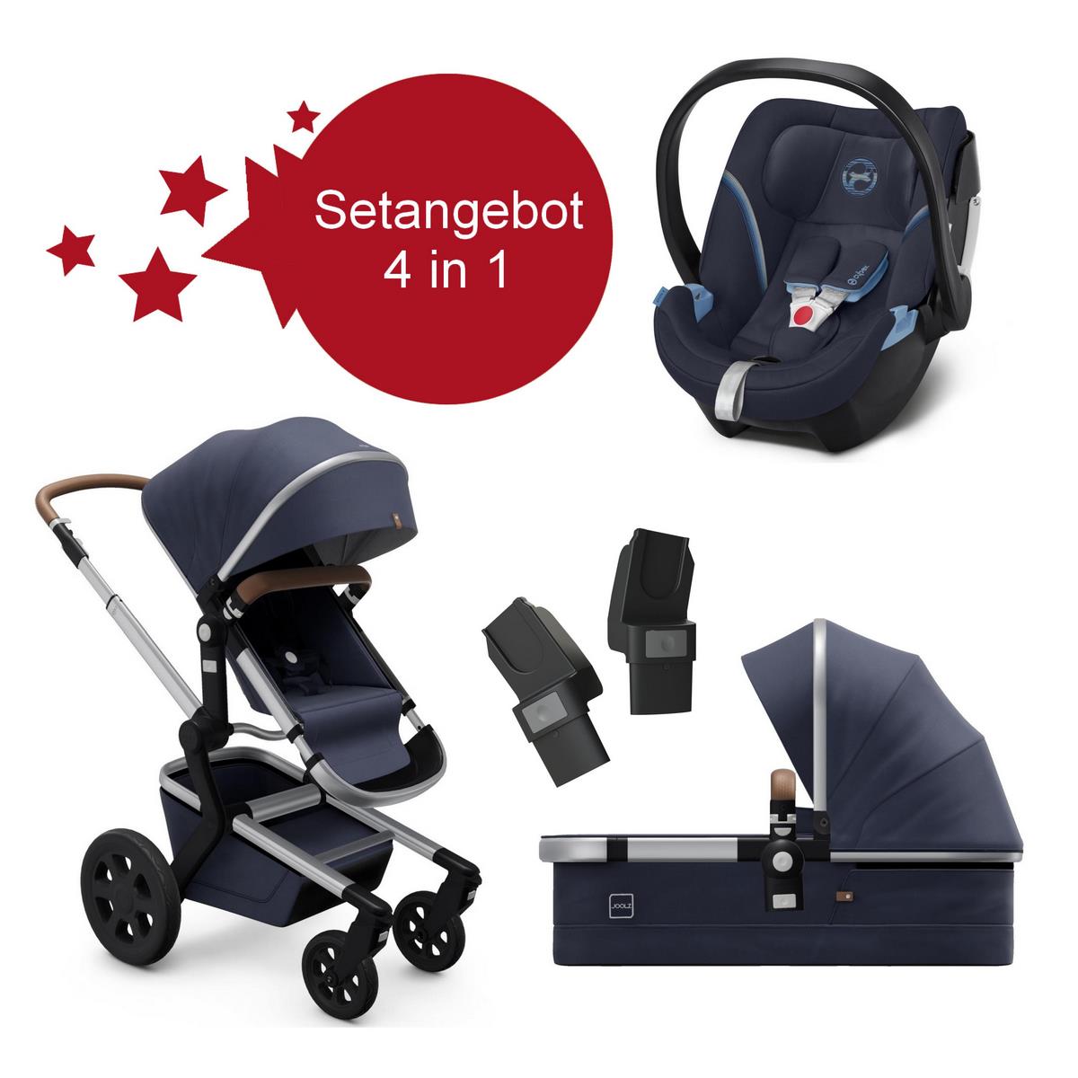 Joolz Day 3 Setangebot Classic Blue + Cybex Aton 5  Navy Blue