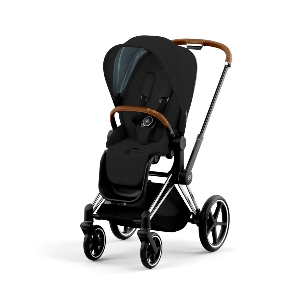 Cybex Priam 4 Kinderwagen Chrome Brown Rahmen- Stardust Black Plus