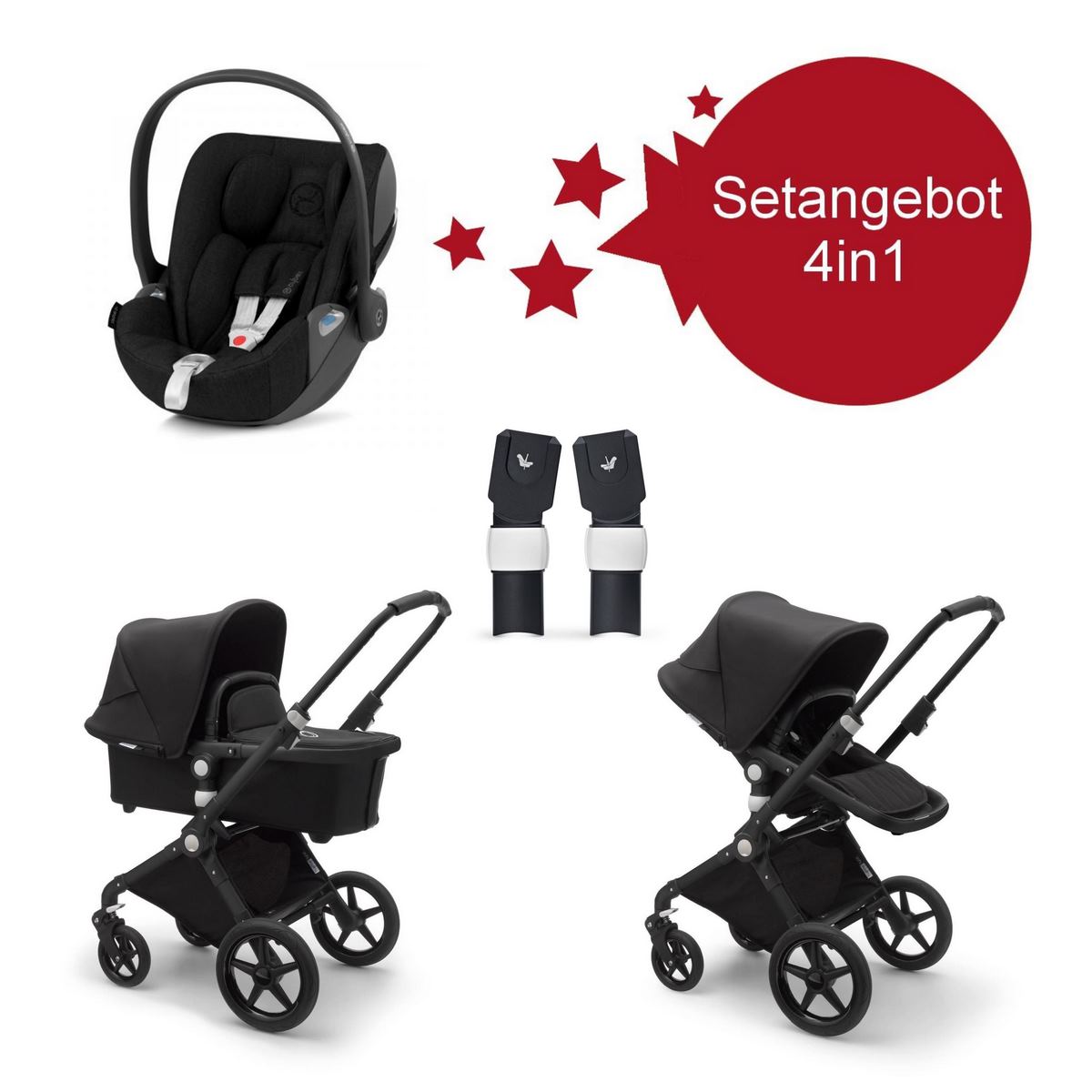 Bugaboo Lynx Setangebot mit Babyschale Cloud Z- Schwarz- Schwarz