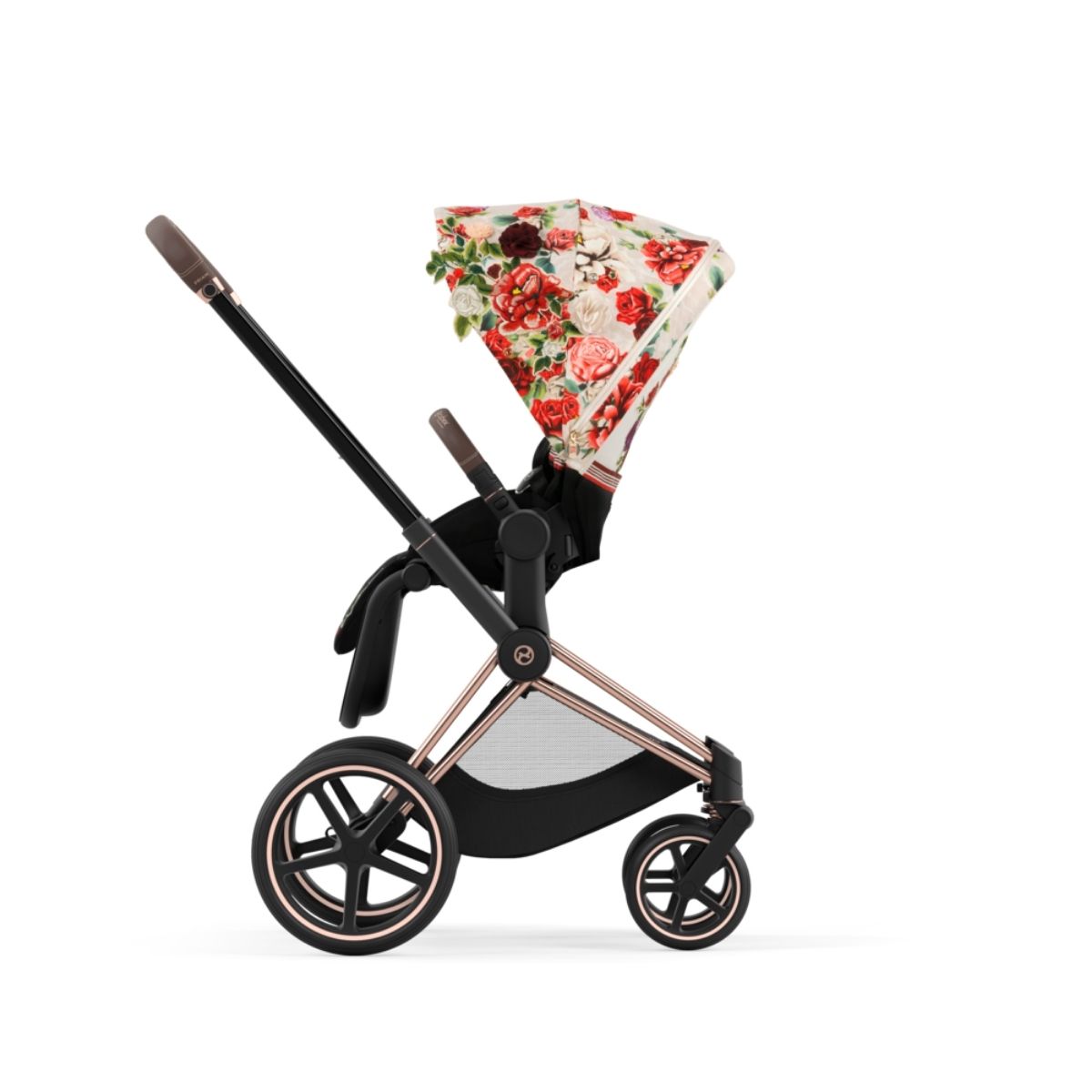 Cybex Priam 4 Kinderwagen Rosegold Rahmen- Spring Blossom Light