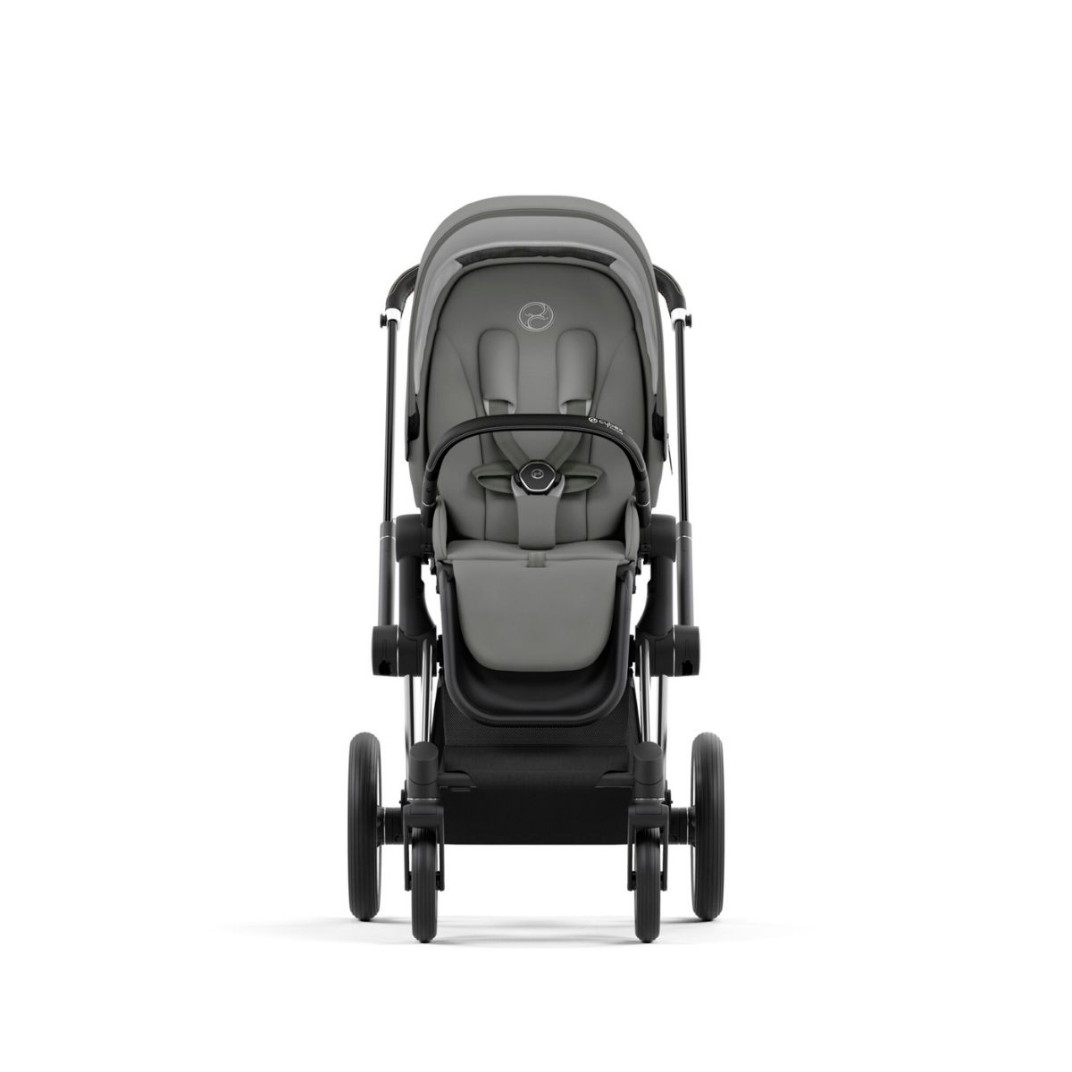 Cybex Priam 4 Kinderwagen Chrome Black Rahmen- Soho Grey Seat Pack