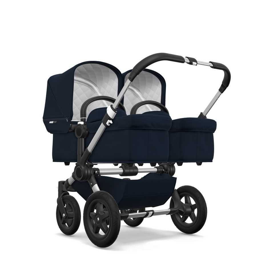 Bugaboo Donkey2 Twin Classic Complete Kinderwagen - Alu/ Dark Navy