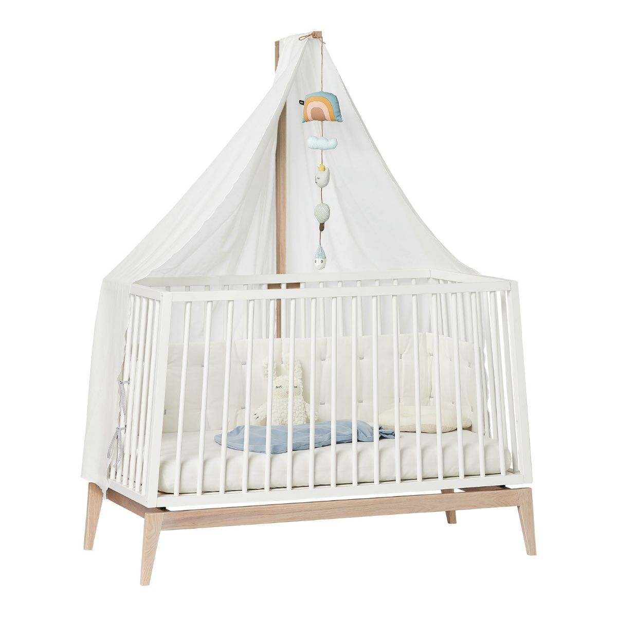 Leander Himmel für Linea und Luna Babybett- Weiß