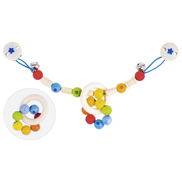 Mit der Kinderwagenkette von Goki / Heimess hat Ihr Kind unterwegs immer etwas zu entdecken. Sie ist einfach an Kinderwagen oder Buggy zu befestigen.