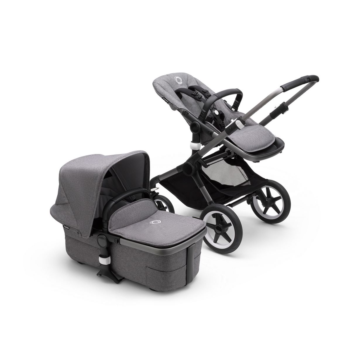 Bugaboo Fox3 Kombikinderwagen- Graphit/ Grau Meliert- Grau Meliert