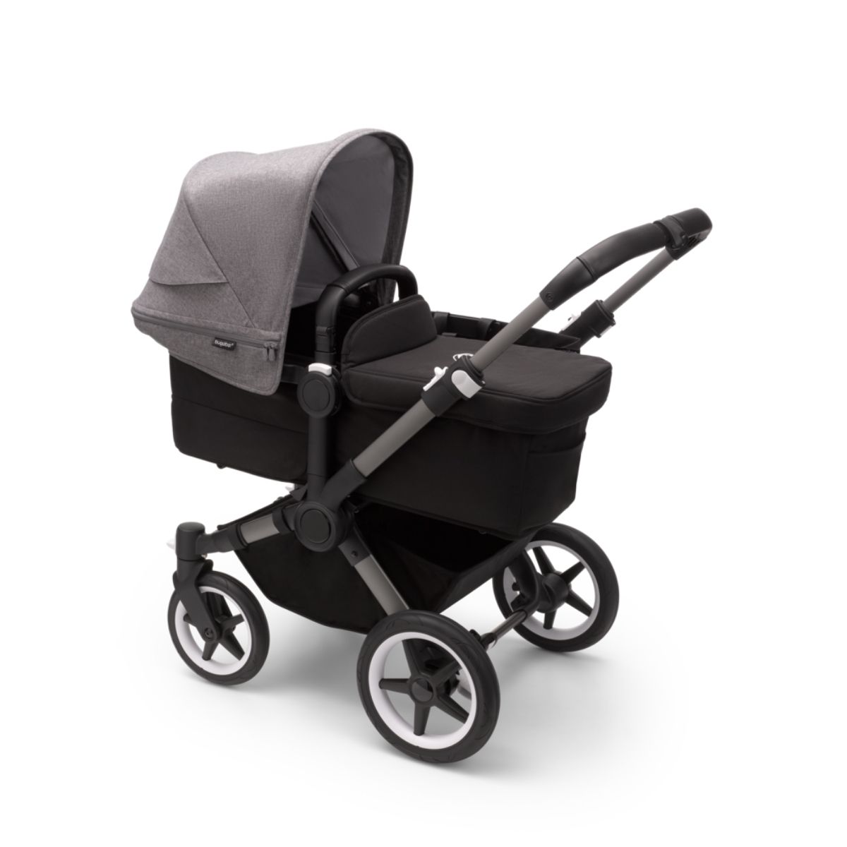 Bugaboo Donkey 5 Mono Mix & Match- Graphit- Mitternachtsschwarz Rahmen mit Grau meliert Sonnendach