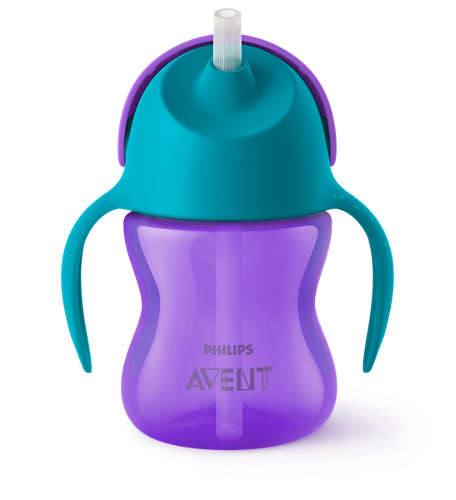 Philips Avent 9m+ Strohhalmbecher 200ml mit Griffen - Lila