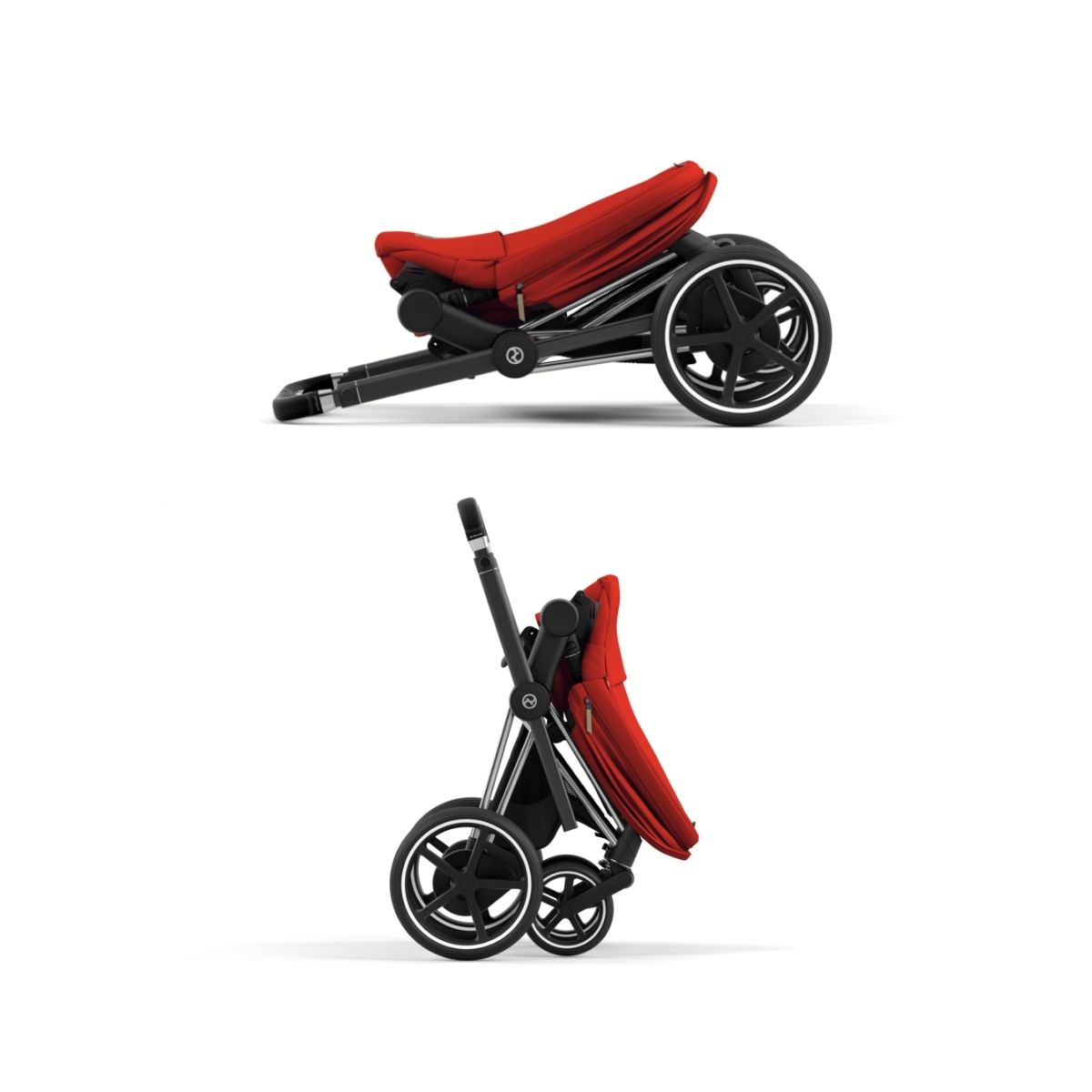 Cybex e-Priam 4 Kombikinderwagen Gestell Chrome Black, Stoff Autumn Gold