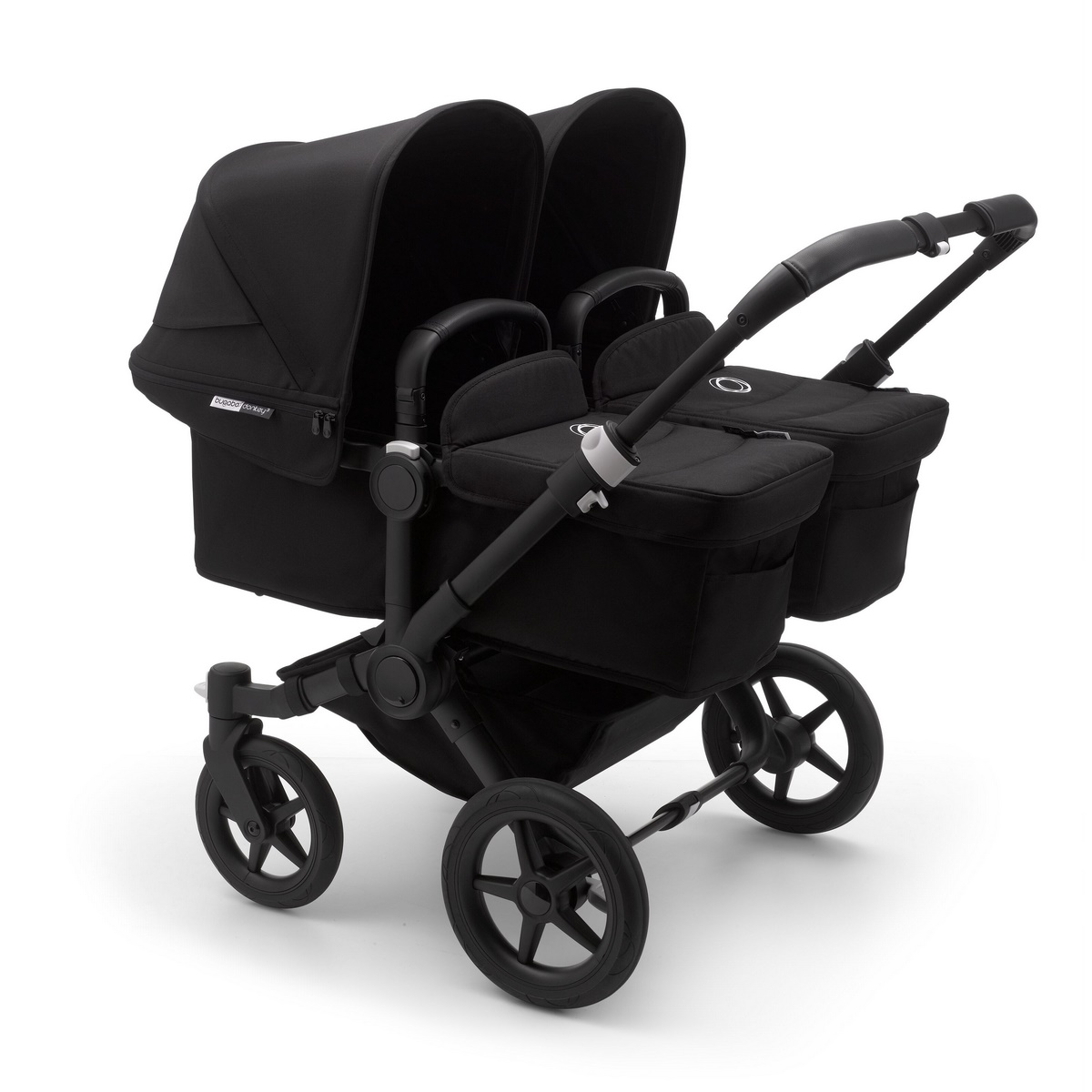 Bugaboo Donkey3 Twin Komplett Set Zwillingskinderwagen- Schwarz, Schwarz, Schwarz