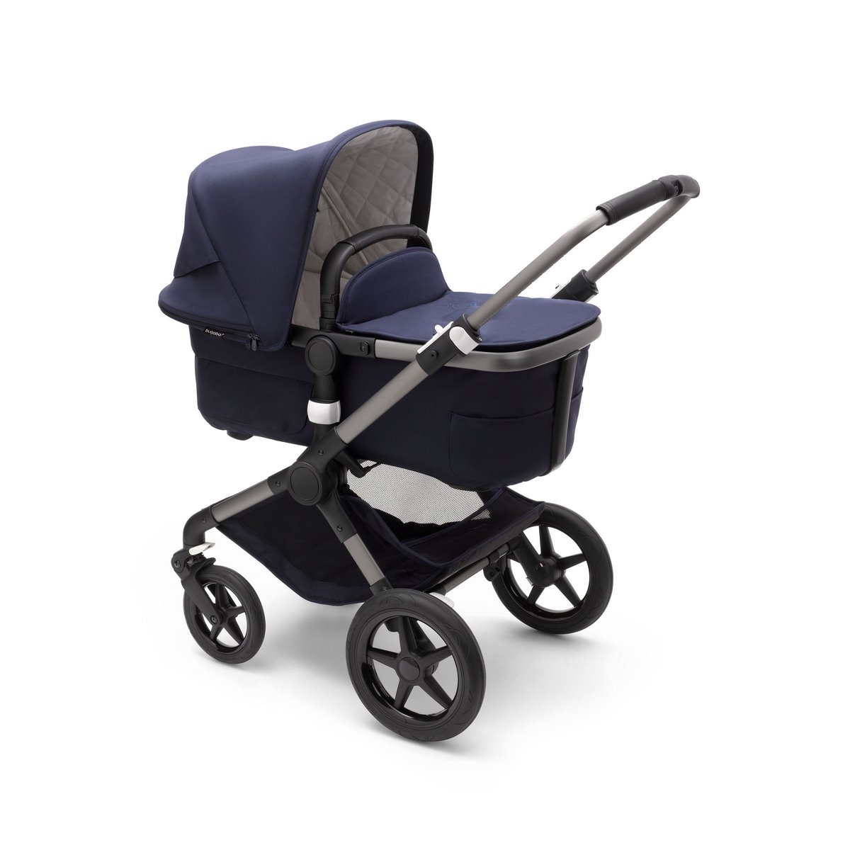 Bugaboo Fox3 Komplett Set Classic Kombikinderwagen- GRAPHIT/DUNKLES MARINE