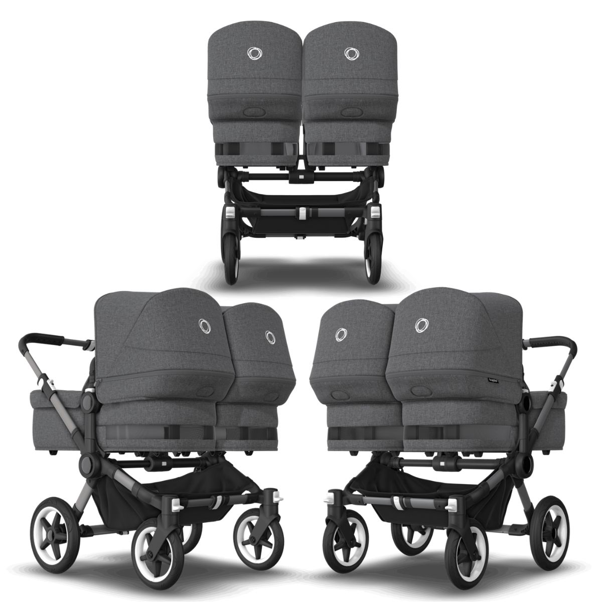 Bugaboo Donkey 5 Twin Mix & Match Graphit- Grau Meliert- Grau Meliert