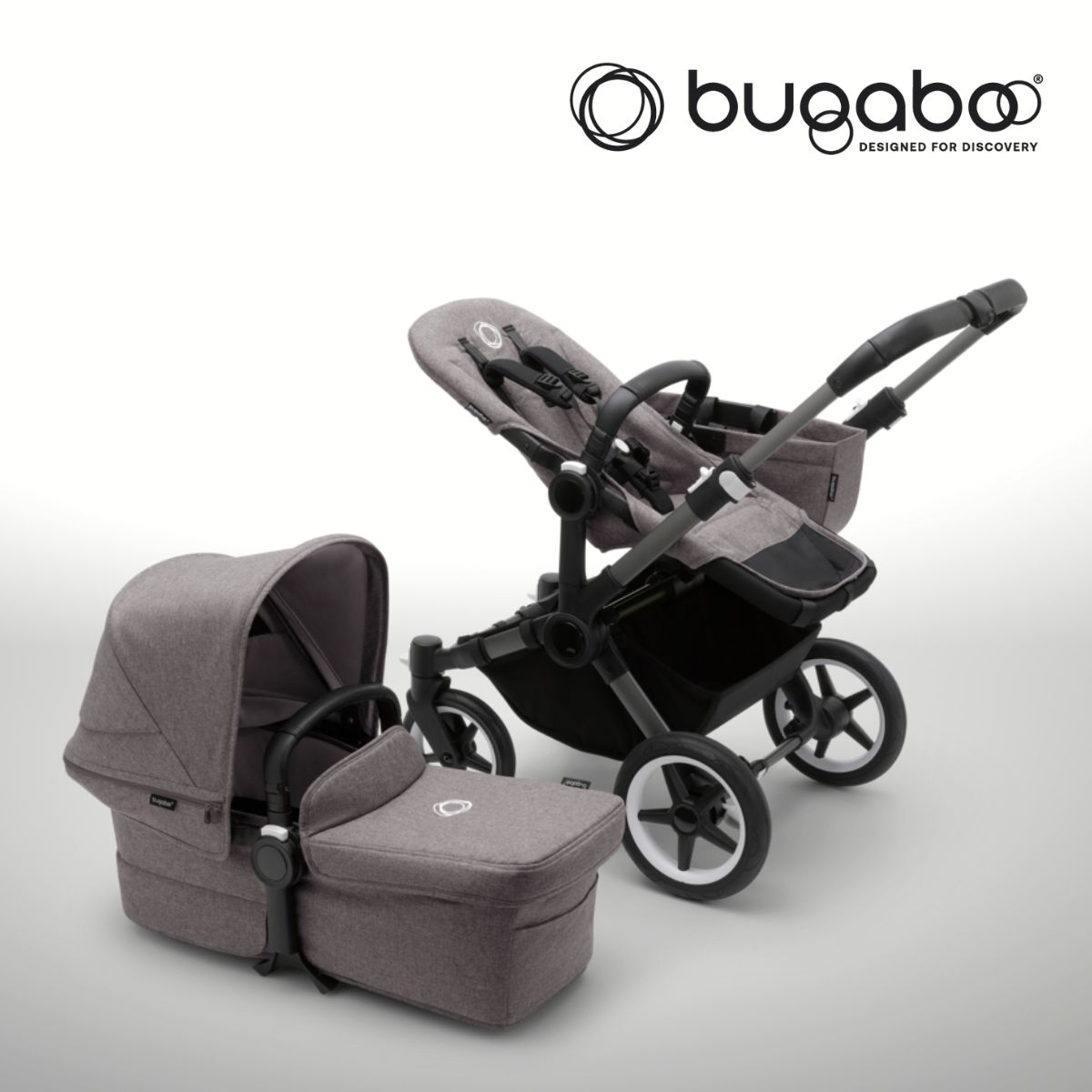 Bugaboo Donkey 5 Mono Kombikinderwagen- Graphit/ Grau Meliert- Grau Meliert