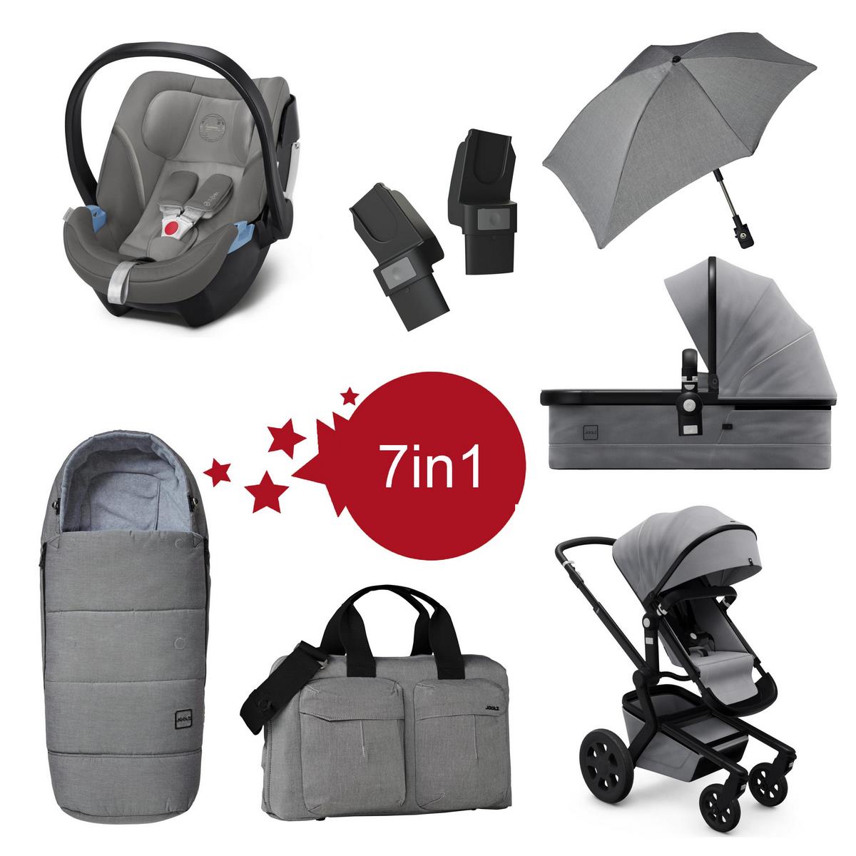 Joolz Day 3 Setangebot Superious Grey + Cybex Aton 5 Soho Grey