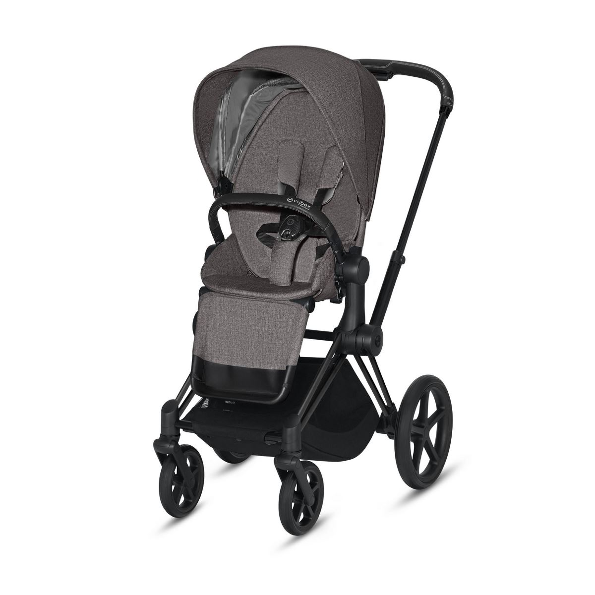 Cybex Priam Sportkinderwagen- Matt Black - Manhatten Grey Plus